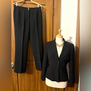 Tahari Black Pinstripe Blazer and Pants Set